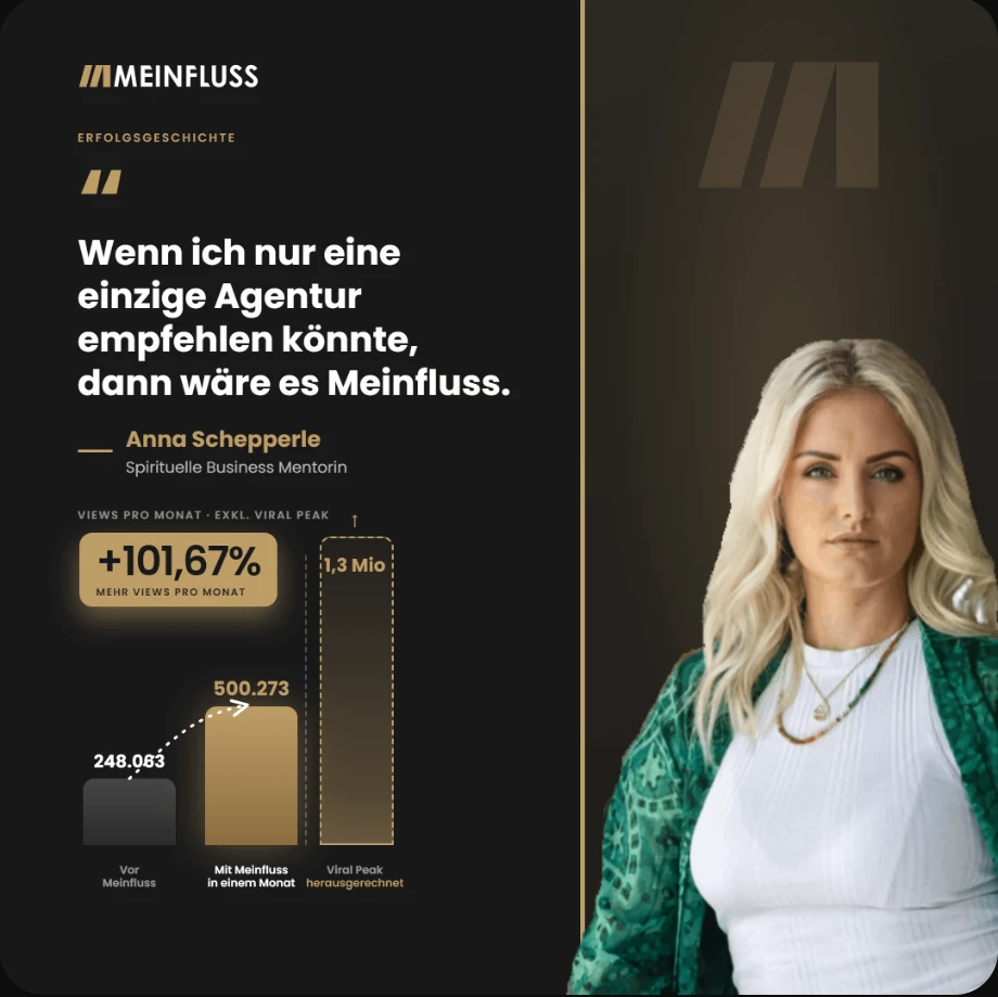 Wenn ich nur eine einzige Agentur empfehlen könnte, dann wäre es Meinfluss