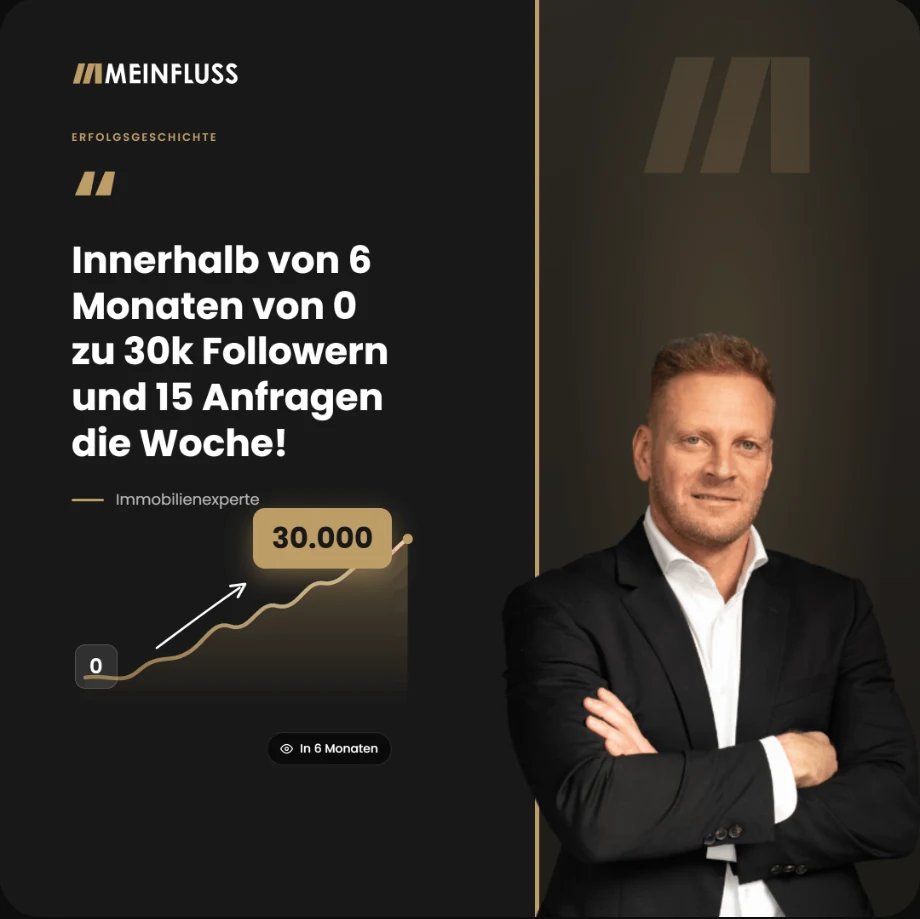 Innerhalb von 6 Monaten von 0 zu 30k Followern und 15 Anfragen die Woche